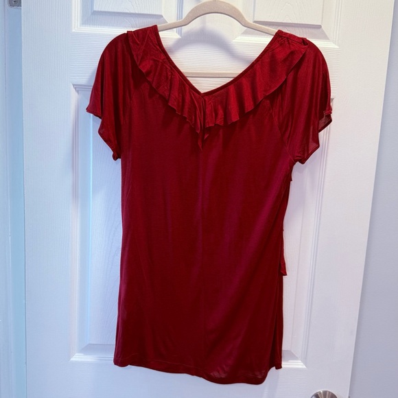 Banana Republic Red Ruffle Top - Picture 2 of 3